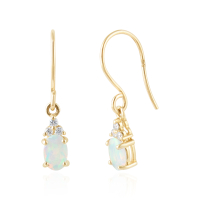 Etiopische Opaal met diamant Oorhangers model E012362